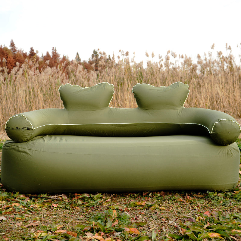 Load image into Gallery viewer, Green Double  Folding Inflatable Sofa
