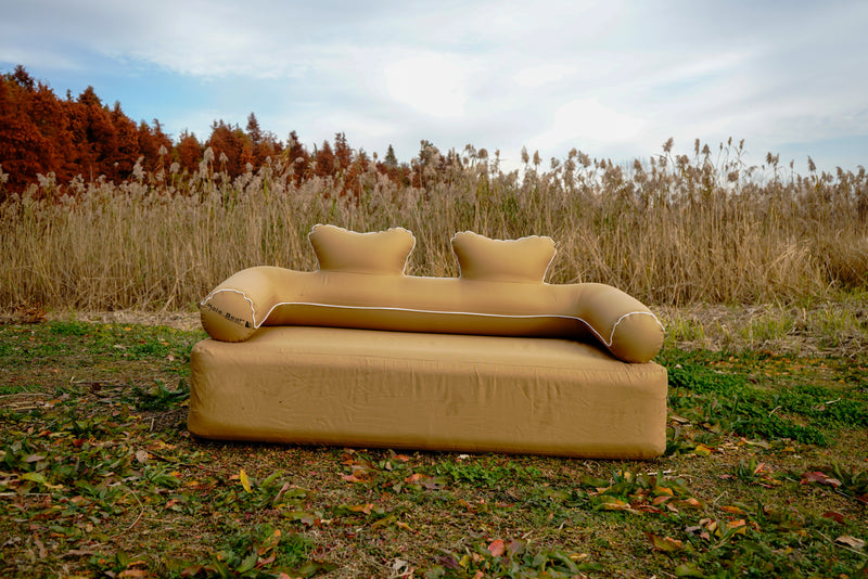 Load image into Gallery viewer, Desert Yellow Double  Folding Inflatable Sofa
