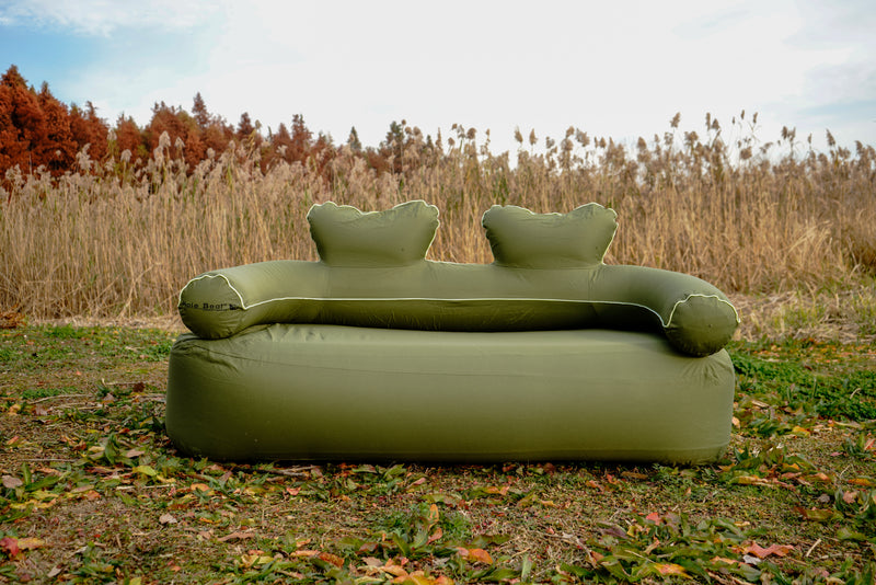 Load image into Gallery viewer, Green Double  Folding Inflatable Sofa
