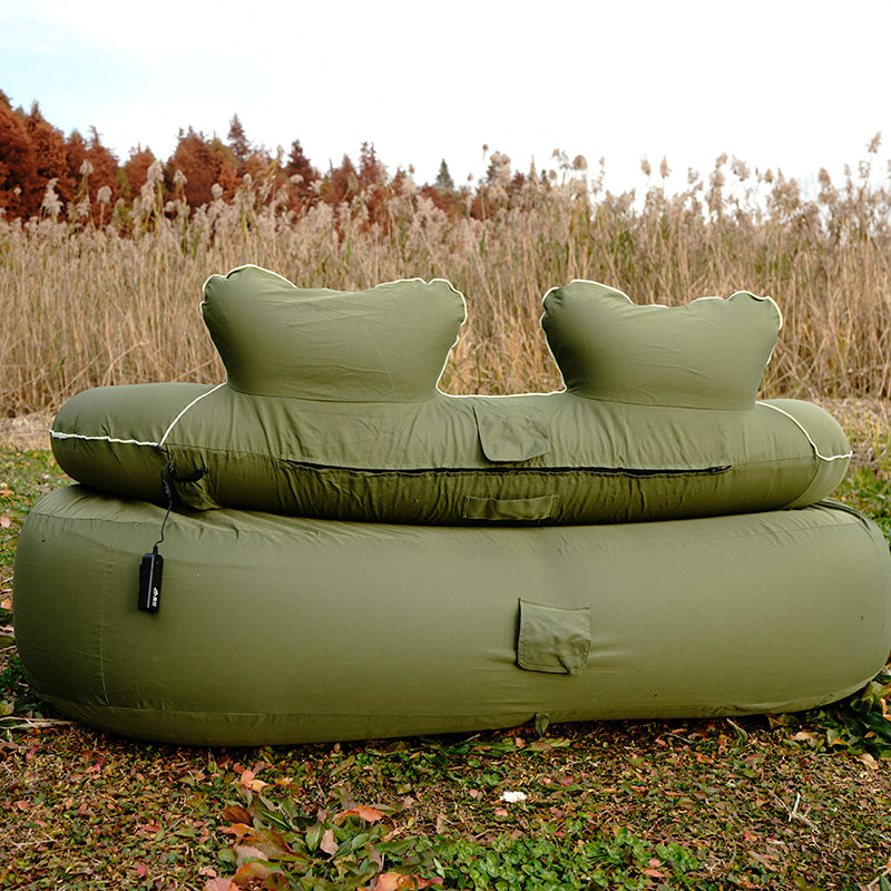 Load image into Gallery viewer, Green Double  Folding Inflatable Sofa
