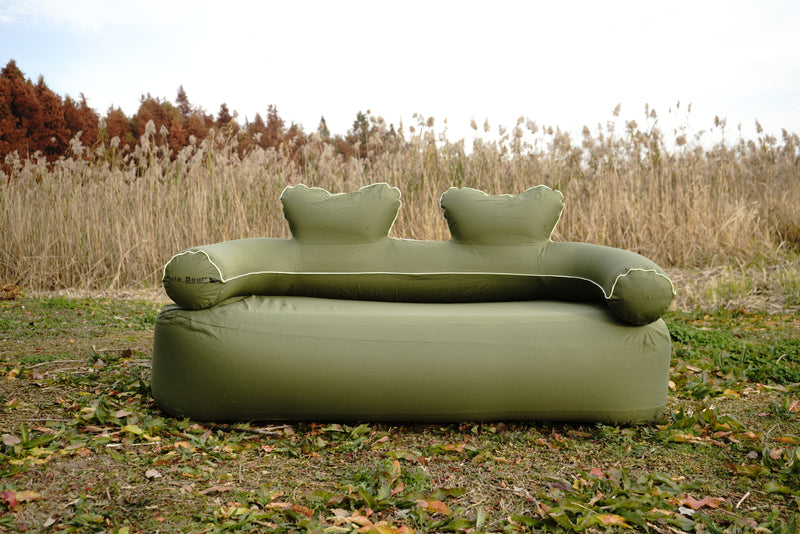 Load image into Gallery viewer, Green Double  Folding Inflatable Sofa
