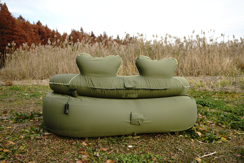 Load image into Gallery viewer, Green Double  Folding Inflatable Sofa
