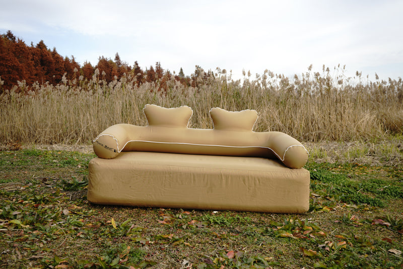 Load image into Gallery viewer, Desert Yellow Double  Folding Inflatable Sofa
