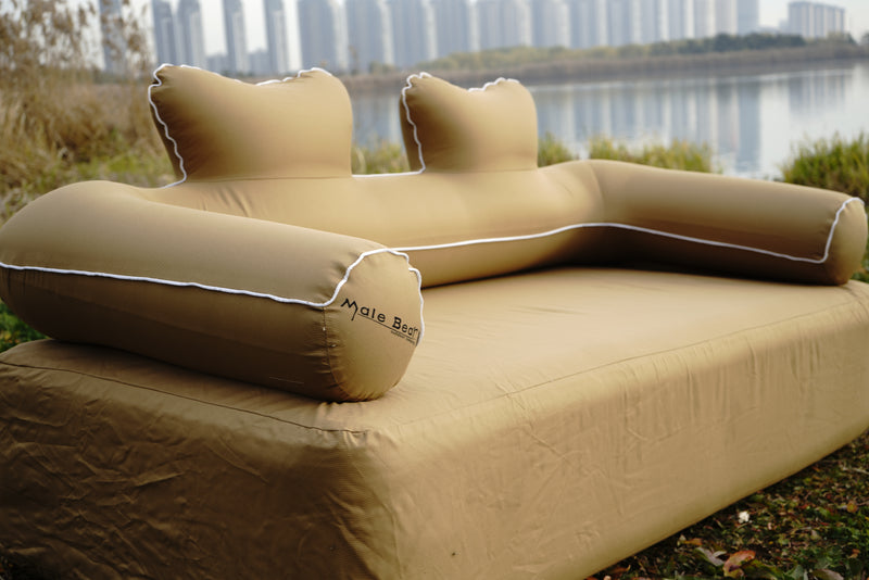 Load image into Gallery viewer, Desert Yellow Double  Folding Inflatable Sofa
