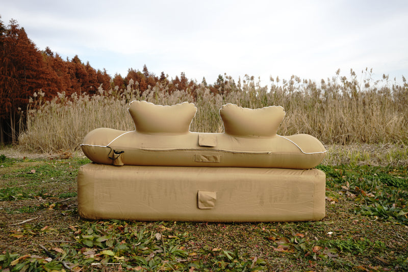 Load image into Gallery viewer, Desert Yellow Double  Folding Inflatable Sofa
